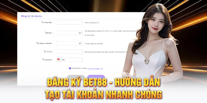 Đăng ký bet88 hướng dẫn tạo tài khoản nhanh chóng